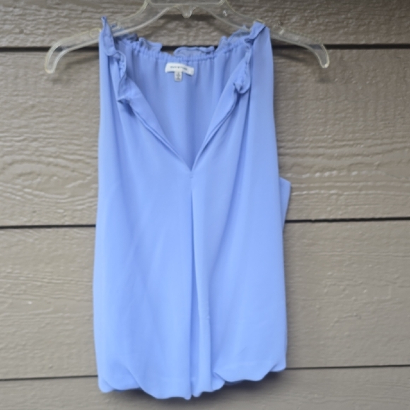 Max Studio Crepe split  neck Bubble Hem Blouse S Small - Picture 1 of 4